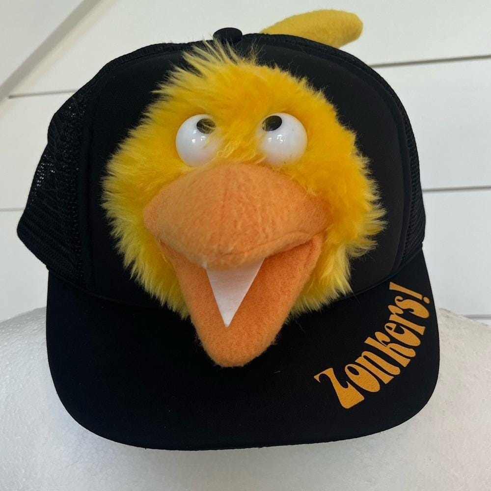 1986 Zonkers Fraggle Rock Promo Trucker Hat Vintage Mesh Cap Taiwian R.O.C.